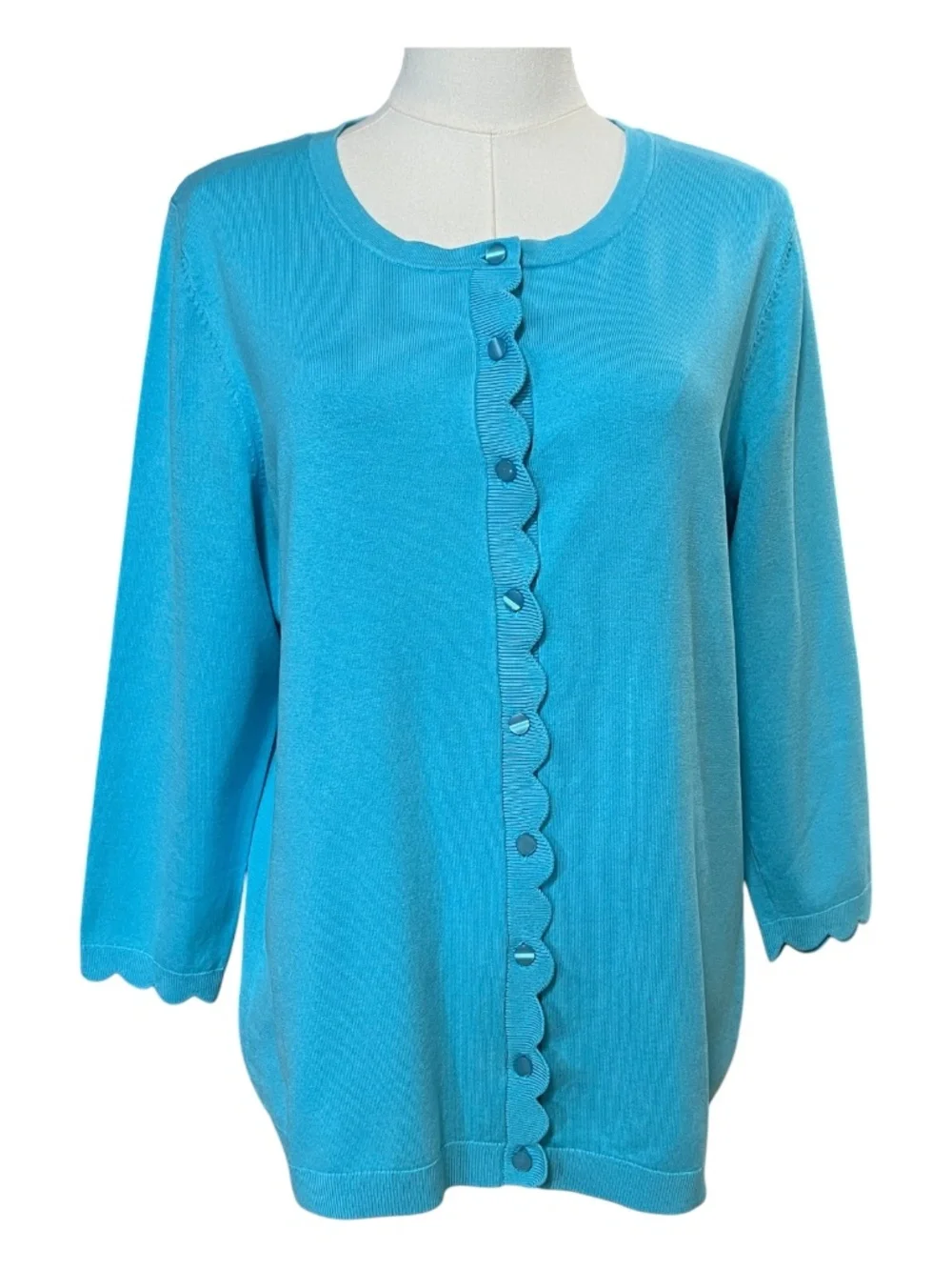 EUC++ Talbots Turquoise Blue 2 Piece Knit Tank & Cardigan Set | Size L